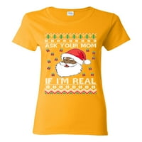 Divlji Bobby Black Santa Claus Pitajte mamu ako sam pravi odrasli humor ružni božićni džemperi Grafički