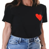 Paille ženske vrećaste modne ljetne vrhove boemsko djelo TEE Heart Ispis Loungeweb majica Majica