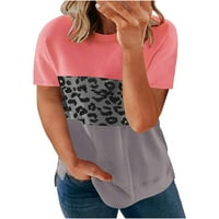 Jeashchat prevelike majice za žene čišćenje Žene vrhovi plus veličina modna leopard print CrewNeck bluza