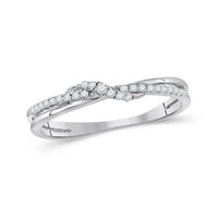 Jewels 10kt Bijelo Zlato Žene Okrugli dijamant Crossover Rezervirajte prsten za bend CTTW