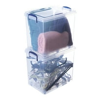 Superio Clear Plastic Storage kante sa poklopcima, kvartom, spremište za slaganje sa zastorima i ručkama