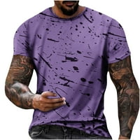 Košulje za muškarce Regular Fit 3D modni print Okrugli vrat Kratki rukav Pulover Ties Leisure Brza suha