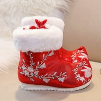 Leey-World Toddler cipele za djecu čizme za gležnjeve tople pamučne čizme vezene čizme čizme nacionalnog