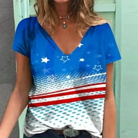 4th jul Košulje bez rukava Američka zastava Odjeća uzorak Ležerne ljetne tenkove bluze Četvrti jul Outfits