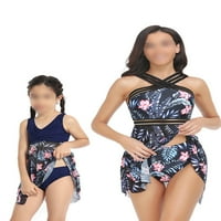 Hait Maina i kćerka plivajući bikini set bez rukava bez rukava s rukavima s dva visokog struka Porodični