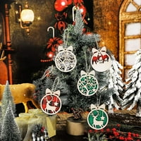 Božićno drvce Privjesak razne slatke viseće zvijezde šuplje viseći ukras okrugli drveni privjesak Božić