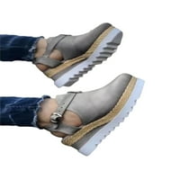 Ženska platforma Espadrille Sandale sklizne na zatvorenim prstima Ljetni klinovi sandale 5
