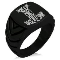 Thorov čekići od nehrđajućeg čelika Mjolnir Celtic Viking Rune Chevron uzorak Biker stil polirani prsten