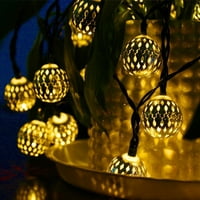 Iron Ball String Light Dekorativni sef romantični LED solarno toplo bijelo željezo Balično svjetlo za Xmas Tree