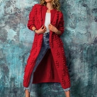 Ženska modna casual topla O-izrez Čvrsti kaput Dugi gornji odjeći Duks pleteni kardigan casual kardigan