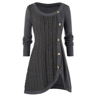 Simplmasygeni Clearence Trendi džemperi s dugim rukavima za žene plus veličine plus veličine Žene O-izrez