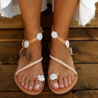 LISGAI THONG sandale za žene plaža, nove žene Bohemia ravne sandale Ljetna plaža blista perla Flip-flop