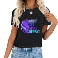 Odbojka Bump set Spike Ponavljač za reprodukciju odbojke slatka i trendi grafički majica za žene