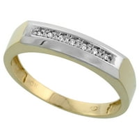 10k žuto zlato muški dijamantski vjenčani prsten širok veličine 8.5