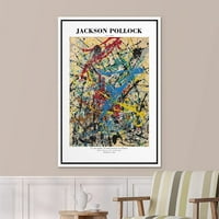 PIXONSINGIGN Framed Canvas Print Wall Art Jackson Pollock Vitrant Boja Storovi Sažetak Oblici Ilustracije