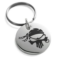 Gusarski bandit od nehrđajućeg čelika ugraviran mali medaljon krug šarm privjesak za ključeve