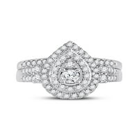 10kt bijeli zlatni okrugli dijamant Bridal Wedding prsten set CTTW