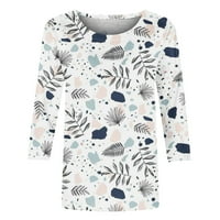 Majice za rukav Oalirro za žene Crewneck cvjetni print ljetni vrhovi s