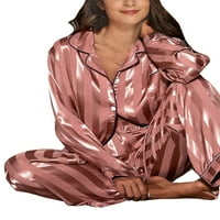 Bomotoo dame baggy lounge set rever labava pidžama setovi kućne odjeće dva odjeća prema dolje za spavanje