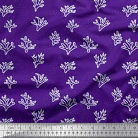 Soimoi Purple Japan Crepe Satin Tkanina Coral Ocean Print Tkanina sa širokim dvorištem