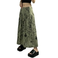 Žene Vintage Pleased suknje Y2K estetski grafički print Visoka struka duga suknja