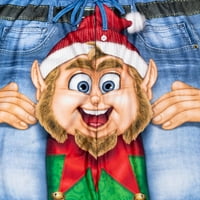 Holiday Božić Elf Muške Fleece Pajama Hlače odraslih