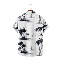 Veliki i visoki muškarci Havajska košulja Aloha Beach Novelty Džepna džepa Tees Osnovna odjeća za muškarce