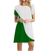 LHKED Plus Veličina haljina za žene MIDI haljine za žene za čišćenje boje blokiranje u boji tiskane