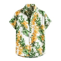 Muške majice muške havajske majice kratkih rukava ispisano dugme dole ljetne majice na plaži