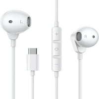 C slušalice, tipa C slušalice u ušima ožičene slušalice sa mikrofonom i jačinom zvukom, HiFi stereo šum, kompatibilan sa iPad Pro, Huawei P30 Mate 30, Samsung S20 S21, Google PIXEL 4xL, jedan plus
