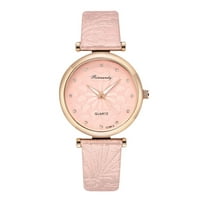 Ruziog ručni sat za žene Ležerne narukvice Satovi Kvarcni mrežični pojas Modni analogni ručni satovi ružičasti