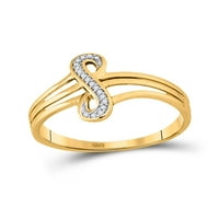 Jewels 10kt Žuto zlato Žene Okrugli dijamant Vertical Infinity Strand prsten CTTW