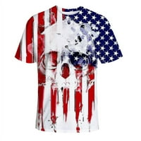 Muška majica USA zastava za zastavu Majica Nezavisnost Dan Vintage American Flag Majica Gym Sport Majica