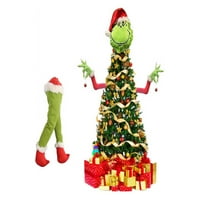 Clearsance Tofotl Božićno stablo, krznena zelena glava za ukrašavanje božićnih drvca, ukrasi grinch,