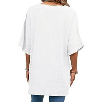 Beppter vrhovi za žene ženske maslačke tiskanje V izrez majice kratki rukav za bluzu za bluzu Summer