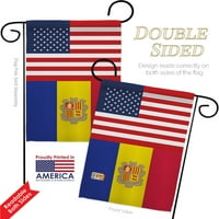 Andora Američki prijateljstvo zastava za zastavu vrt X18. Dvostrano dvorište baner