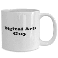 Smiješna digitalna umjetnost momak šolja kafe - šalica za kafu digitalne umjetnosti - 15oz bijeli
