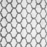 Ahgly Company Zatvoreni pravokutnik Trellis siva prostirke savremene površine, 2 '4 '