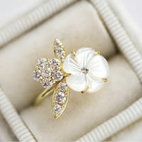 Keusn Vintage Exquisite Dame Flower Diamond Ring circon prsten za žene Nakit Pokloni w