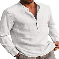 Groanlook Muška majica sa džepovima Majica Solid Boja Havajski vrhovi V rect Muški obični gumb Redovna