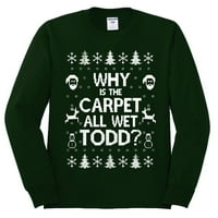 Zašto je tepih sav vlažni Todd Margo parovi ružni božićni džemper muški majica s dugim rukavima, šumska