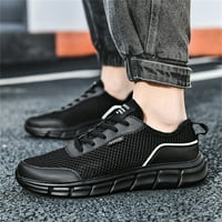 Tenisice muškarci muške casual cipele od pune boje ravnog dna prozračne modne cipele mrežice crne 43
