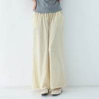 Umitay ženske modne casual svakodnevne hlače labave visoke struke ravne pantalone pamučne konopljene