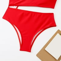 Ženske jedno-kupaće kostim pune boje jedno ramena visokog struka Napomena Molimo kupiti jednu ili dvije