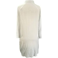 Haljine za žene Ženska smjena Dužina nakloni V-izrez Solid-duljine labave vruće prodajne haljine White L