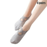 Stamen Par ženske joge čarape Protuklizne čestice Cross Soled Boja Ples pilates joga čarape Udobne pamučne