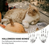 Pairs Halloween Realistična kostur ručne kosti za zabavu ukras Tracky red