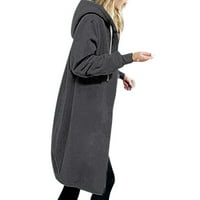 Zkozptok Ženske kapute plus veličina jakna za zgušnjavanje zimskih džepova sa zatvaračem s kapuljačom