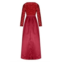 EFSTEB ženske haljine klike s V-izrezom haljina labav dugi rukav casual patchwork jesen haljina modna