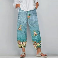 Ženske hlače Dressy Ležerne prilike široke noge Capris obrezana plaža Elastična struka vrećice ženske